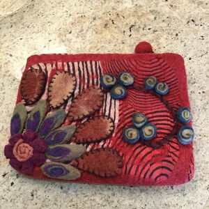 Rising Tide Wool Zip Clutch